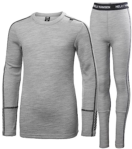 Helly Hansen Junior Unisex Jr LIFA Merino Midweight Set, Grey Melange, 10