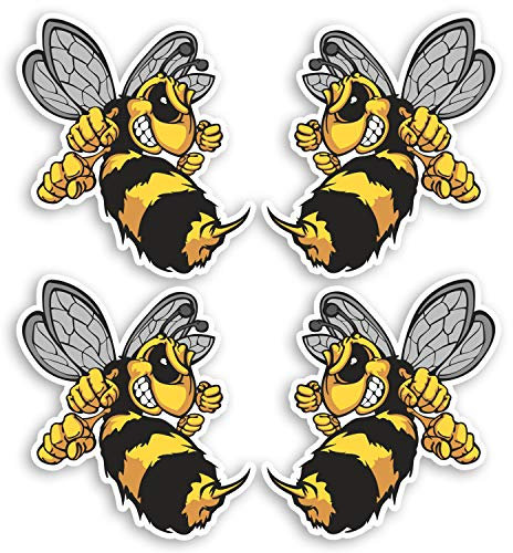 4 x 5,5 cm Wespe Bee Hornet Vinyl-Aufkleber – Laptop Fahrrad Auto Aufkleber #34668
