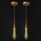 ZenithBeam Küchenleuchten, Deckenleuchte, dimmbar, moderne LED-Pendelleuchte, goldfarben, Mini-Tropfen-Kristall-Pendelleuchte für Kücheninsel, Schlafzimmer, Flur, Eingangsbereich (2er-Pack)