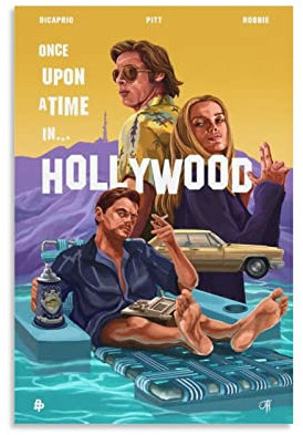 SECOLI Once Upon A Time In Hollywood Filmkunst, modisches Poster, dekoratives Gemälde, Leinwand, Wandkunst, Wohnzimmer, Poster, Schlafzimmer, Gemälde, 20 x 30 cm