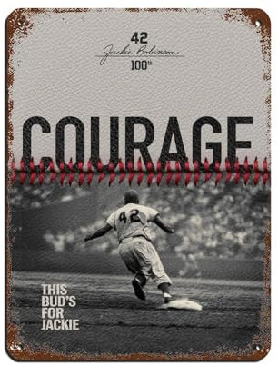 Jackie Robinson Poster Baseball Star Sport Poster (4) Blechschild Vintage Metall Pub Club Cafe Bar Home Wandkunst Dekoration Poster Retro 30 x 40 cm