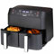 Dual Basket Air Fryer 7.6L - Double Air Frying Drawers - Air Fryer with Colour Digital Display - Digital Control Panel - Non-slip Feet For Safety And Stability - Cool Touch Handles