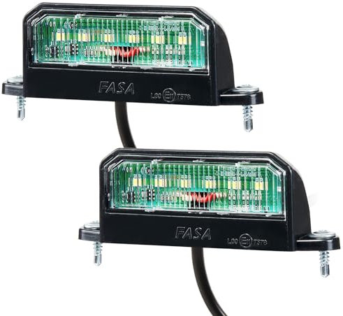 D-TECH 2 Piezas Luz de Matrícula LED remolque, pilotos de Matrícula Trasera LED Luz de Placa de Matrícula 12V 24V Impermeable para Remolque, Camión,Luces matrícula caravana homologada
