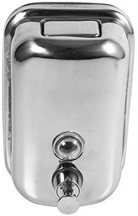 OKJHFD 500-ml-Seifenspender zur Wandmontage für Badezimmer, Edelstahl-Pumpe, Dusche, Shampoo-Box, Flüssigseifen-Lotion-Spender, Badezimmer-Waschraum für Gewerbe und Haushalt