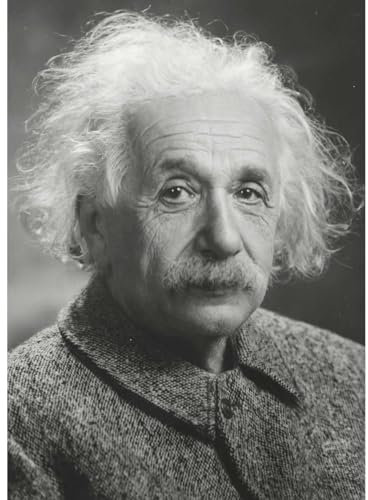 Clever-Deko Poster/Bild/Kunstdruck 70x50 Albert Einstein Porträt Nostalgie Vintage Retro Schwarz-Weiß