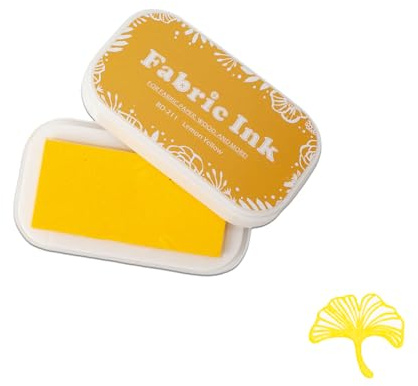 Sicheii Stempelkissen für Gummistempel, Stempelkissen für Stoff, Holz, Papier, waschbar, Fingerabdruck-Stempelkissen, Bastel-Stempelkissen, Partner, DIY, Farbe (Gelb)