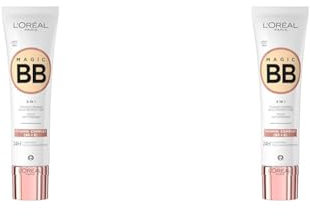 L'Oréal Paris Getönte Tagescreme, Für 24h Feuchtigkeit und einen ebenmäßigen Teint, Magic BB Teint Optimierer, Nr. 02 Light (Hell), 1 x 30 ml (Packung mit 2)