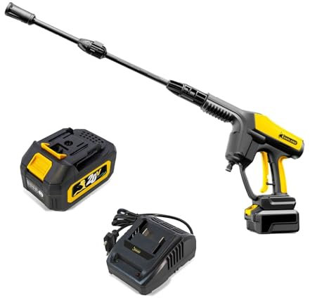 Garland - Hidrolimpiadora de Alta Presión Autoaspirante - Limpieza Eficiente para Bicicletas y Motos - Fácil Transporte y Almacenaje - Peso 4.8kg - Incluye Batería de 2Ah y Cargador