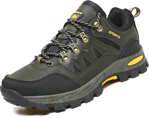 VTASQ Scarpe da Trekking Uomo Scarpe Montagna Antiscivolo Scarpe Escursionismo Ammortizzate Traspiranti Uomo Scarpe Ginnastica Camminata Stringate Verde 44EU