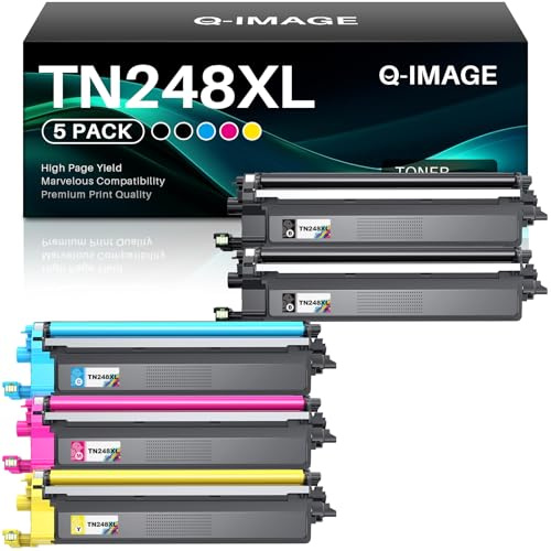 TN248 TN 248 Tonerkartusche Kompatibel für Brother TN-248XL TN248 Toner | Kompatibel mit Brother MFC-L3760CDW Toner DCP-L3560CDW DCP-L3520CDW MFC-L8390CDW MFC-L3740CDWE MFC-L3740CDW (5er-Pack)