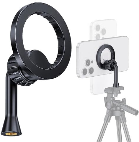 ARMOLABX Magnetic Tripod Holder Mount Adapter for MagSafe, iPhone Tripod Mount Adapter with 1/4” Screw Hole, Magnetic Phone Tripod Holder Adapter for iPhone 15/14/13/12 Series