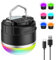 Wiederaufladbare RGB LED Campinglampe, Camping licht Mini Tragbare Handlampe mit 4000mAh Akku, 3 Farbe, IP65 wasserdichte camping lampen, Magnet,Campingleuchte Zeltlampe für Camp, Wandern, Notfall