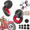 Artvive Ohrstöpsel, Ohrstöpsel Motorrad Windgeräusche, Motorrad Ohrstöpsel, 27 dB, Super Soft Reusable Flexible Silicone Hearing Protection (Rot)