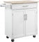 HOMCOM Desserte de Cuisine sur roulettes Chariot de Service Ilot de Cuisine avec tiroir de Placard et Porte-torchons - 83l x 45P x 91,5H cm Blanc
