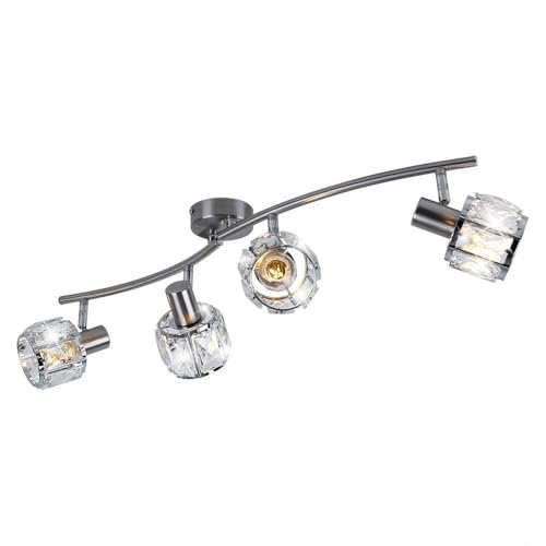 GLOBO Chrom Decken Lampe Kristall Strahler schwenkbar Wohn Zimmer Glas Spot Leuchte