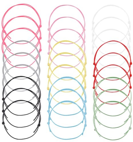 DICOSMETIC 90 Pièces 9 Couleurs Bracelets en Corde Tressée 10-5/8 Bracelet Réglable en Cordon de Polyester Ciré pour la Fabrication de Bracelets Bracelet Demi Fini pour la Fabrication de Bijoux
