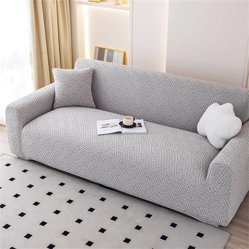 Odot Sofa Überzug, Klassischer Jacquard Sofabezug Ecksofa, Couch Überzug für 1/2/3/4 Sitzer, Sofa Überzug,Elastische sofabezug L Form rutschfest Sofaschoner für Schmücken (3 Sitzer,Anthrazit)