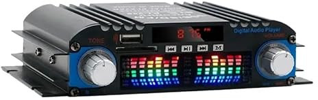 Amplificatore HiFi, amplificatore audio digitale Bluetooth a 4 canali, lettore karaoke con potenza di picco 4 x 40 W, radio FM, supporto telecomando