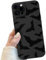 Compatible for iPhone 12 Pro Max Case, Black Cool Cute Bats Case Design for Women Girls, Soft TPU Slim Profile Anti-Slip Shockproof Protective Phone Cover for iPhone 12 Pro Max