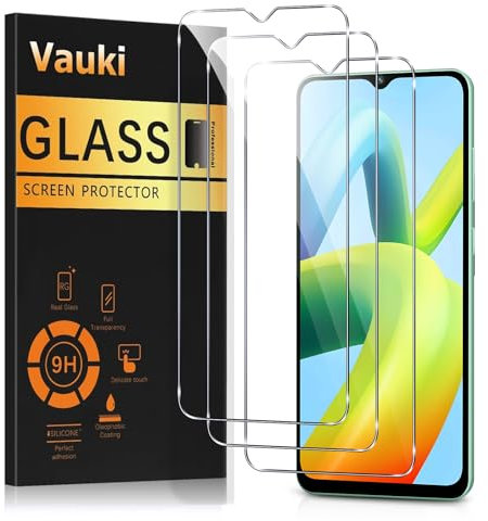Vauki 3 Pièces Verre Trempé pour Xiaomi Redmi A1 / Redmi A2, Ultra Résistant Film Protection Écran, HD Ultra Transparent, Sans Bulles, Dureté 9H Glass, Vitre Protecteur 6,52, Clear