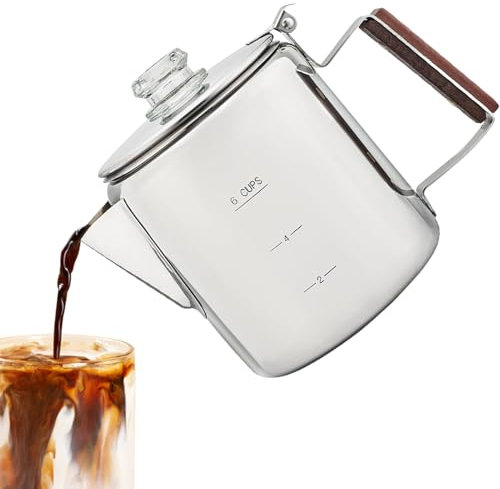 Camping-Kaffeemaschine für Kaffeemaschinen | Kaffee für klassische Emaille-Perkolatoren | Tragbare Maschine mit kompaktem Vintage-Design für Treffen mit Familie und Freunden auf dem S