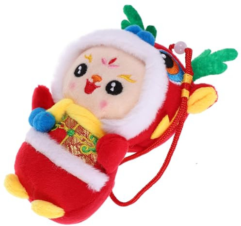 INOOMP Pendentif bébé Dragon en Peluche Dragon du Nouvel an Chinois Peluches de Mascotte Pendentif Suspendu année du Dragon Peluche Mascotte Peluche Nouvel an Chinois Coton PP