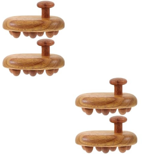 SHERCHPRY 2 Sätze Sandelholzmassagebürste Kopfhaut Haarbürste Shampoo-bürste Kopfmassagegerät Haarmassagegerät Haarmassage Kamm Scalping-massagekamm Haarkamm Hölzern Hellbraun 2 Stücke * 2