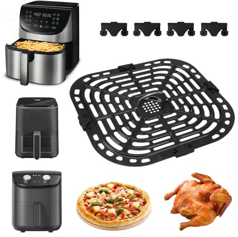 Accessoires de Friteuse D'air pour Instant Pot Vortex 6 en 1 6 QTXL, Air Fryer PoêLe Grill Rechang Tapis Cuisson Friteuse à Air Carré, Friteuse Remplacement Crisper Plate 23.1 x 24.1 x 0.01cm