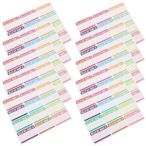 TEMPNAP 10 Sheets Blank Name Stickers Self Adhesive Label for Personalization for Water Bottles Crafting Office Organization