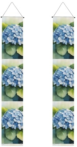 Abschlussbanner WHJSHOP Hortensie Aquarell Muster Dekor Banner Türschild für Outdoor Indoor Yard Party 30,5 x 180,9 cm