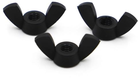 WBTAJZHY Flügelmutter, Flügelmuttern aus weißem und schwarzem Kunststoff/Nylon(Black,M10 1pc)