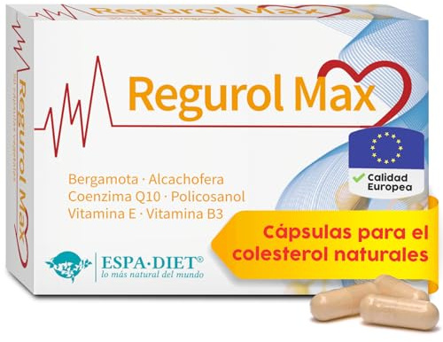 Regurol Max - Bergamota con alcachofera y Coenzima Q10 - Apoyo metabolismo y equilibrio lipídico - policosanol, vitaminas B3 y E - Salud cardiovascular - 30 cápsulas - Espadiet
