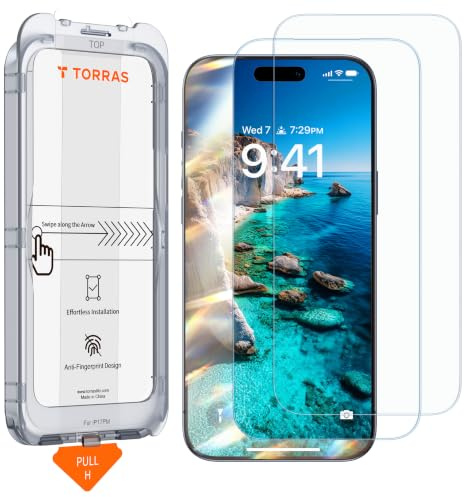 TORRAS SunView AR for iPhone 17 Pro Screen Protector Anti Glare,2 Pack | [NO.1 Anti-Reflective &Military Grade Shatterproof] AR Original Visual, Anti-Scratch, Easy Installation, No Bubble, 2 Pack
