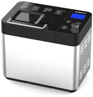 SeaSpark Brotbackautomat, Vollautomatischer Brotbackautomat mit 1KG Keramik Antihaft-Backform, 23-in-1 Doppelheizung Brotbackmaschine mit Timer für Joghurt, zucker- und glutenfreiem Brot
