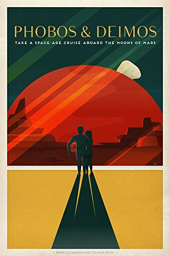 SpaceX Mars Tourism Poster for Phobos and Deimos - Small - Matte Print