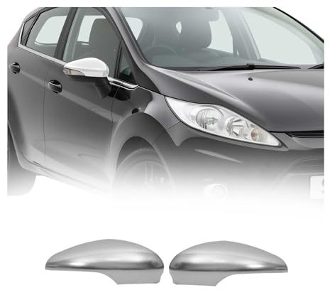 OMAC Spiegelkappen kompatibel mit Ford Fiesta/B-Max 2008-2017 Satin Chrom ABS 2X