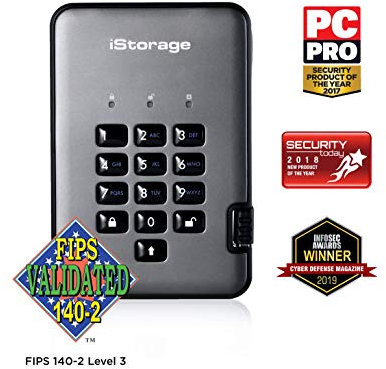 iStorage diskAshur PRO2 SSD 512 GB Secure Solid State Drive FIPS Level 3 Password Protected Dust/Water-resistant. IS-DAP2-256-SSD-512-C-X