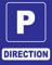 tsme Parking Direction - Sign - Bleu - Simple - PVC - Montage mural ou sur porte