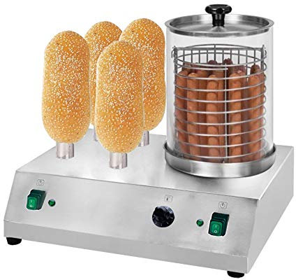 hezexun Hot Dog Toaster Cooker Machine,Hot Dog Maker 4 Toaster Rods,Temperature Controller 30-100 °C for Chicken Turkey Sausages Bratwurst
