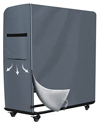 WES Cama plegable a prueba de polvo cubierta protectora para interior exterior ajustable impermeable protector multifuncional cubierta (gris)