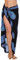 SHU-SHI - Damen Sarong mit Kokosnuss-Verschluss - zum Ãœberziehen am Strand - Blumenmotiv - Schwarz/Türkis