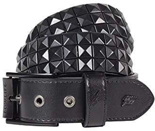 Lowlife Triple S Studded Leather Belt in Matt Black size 36 - 38 Waist (L)