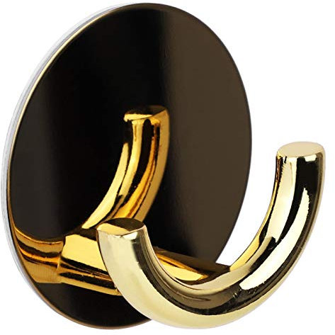 Klebehaken Edelstahl + Zinklegierung, Haken Selbstklebend, Haken Wandhalterung, Handtuchhalter Haken, Haken Klebrige für die Badküche(Gold)