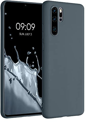 kwmobile Hülle kompatibel mit Huawei P30 Pro Hülle - weiches TPU Silikon Case - Cover geeignet für kabelloses Laden - Dunkler Schiefer