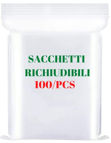 Bolsas bolsas de plástico transparentes con cierre de cremallera hermético, para alimentos, congelador, heladas, grandes y pequeños resistentes a la migración (100, 23 x 32 cm)