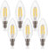 FLSNT Dimmbar E14 LED Kerze Lampe für Kronleuchter, 550LM E14 LED Filament Lampe Warmweiss, 5.5W(Ersetzt 40W), C35 LED Birnen in Kerzenform, 2700K Warmweiß, E14 Vintage Edison Glühbirne, 6 Stück
