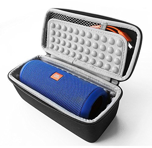 MotuTech - Custodia rigida portatile per JBL Flip 6 5 4 3 2 1, cassa Bluetooth, custodia rigida anti-graffio anti-collisione con cinghia, colore: Grigio