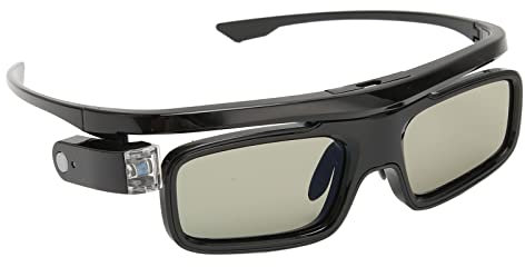 Goshyda Occhiali 3D, Occhiali Active Shutter Ad Alta Definizione, Proiettori Portatili Ricaricabili USB Professionali Occhiali 3D, Supporta la Commutazione One Touch Occhio Sinistro e Destro(GL1800)