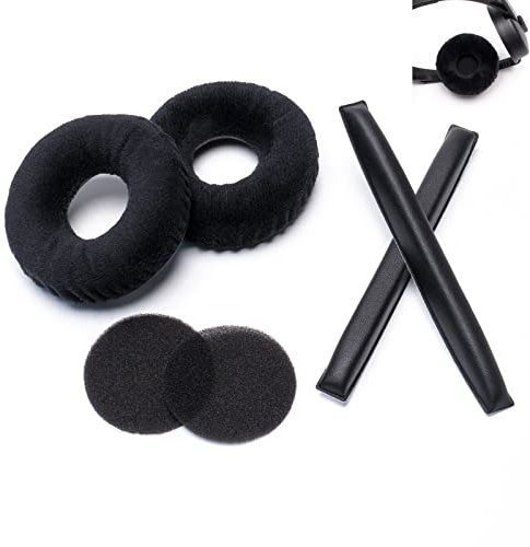 Voarmaks Juego de almohadillas de color arcoíris compatibles con fundas de espuma para auriculares Sennheiser HD25 HD250BT HD25-ll HD25S Il HMD25 (juegos de terciopelo negro)