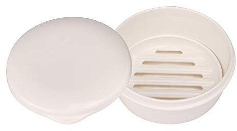 Porte-Savon, Récipient à Savon de Voyage avec Couvercle, Boîte à Savon Ronde Compacte Portable avec Plaque de Vidange pour la Maison, Le Camping, la Salle de Sport (1Pcs)